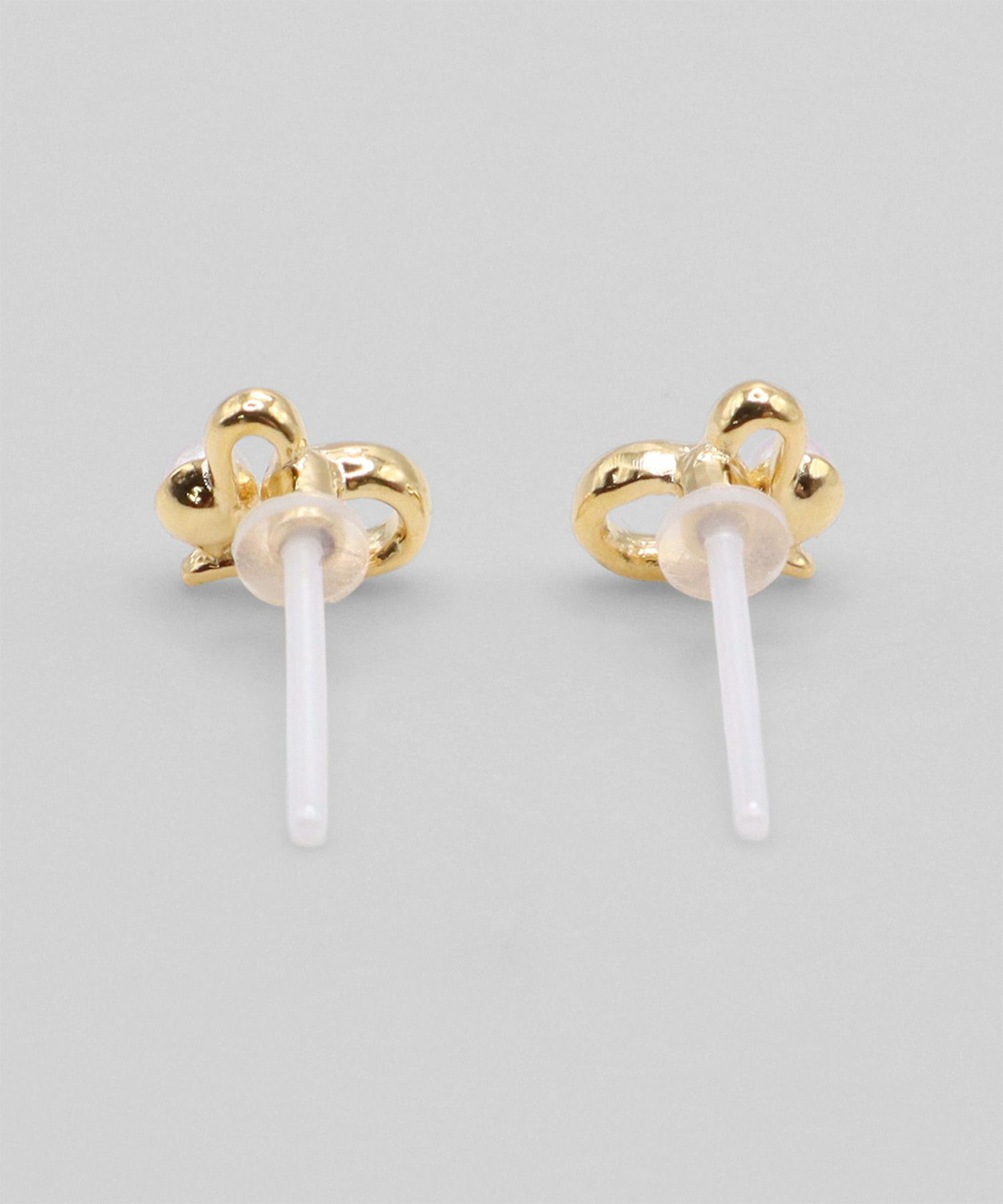 ポイントパールハートセラミックポストピアス