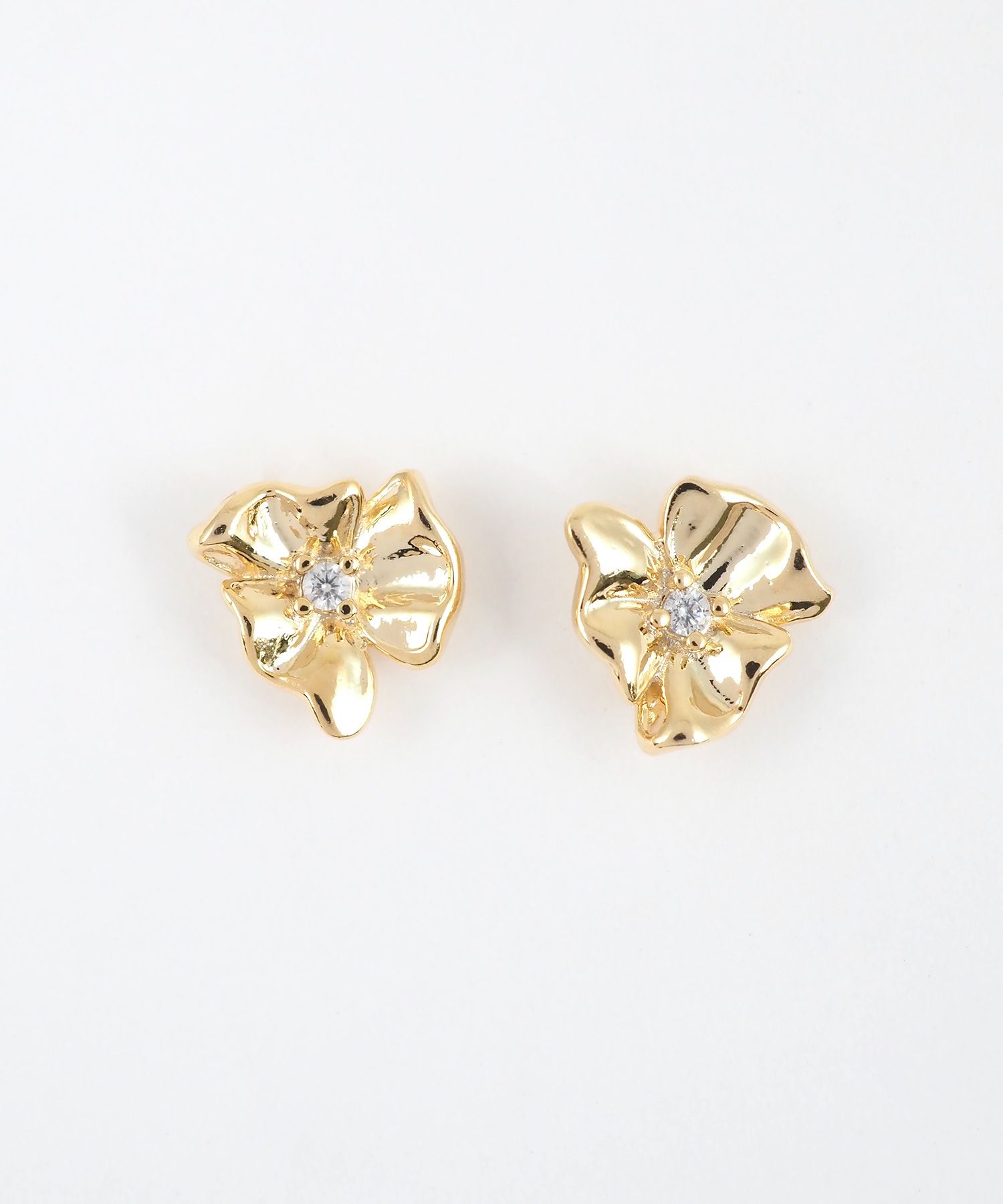 メタルフラワージルコニアセラミックポストピアス